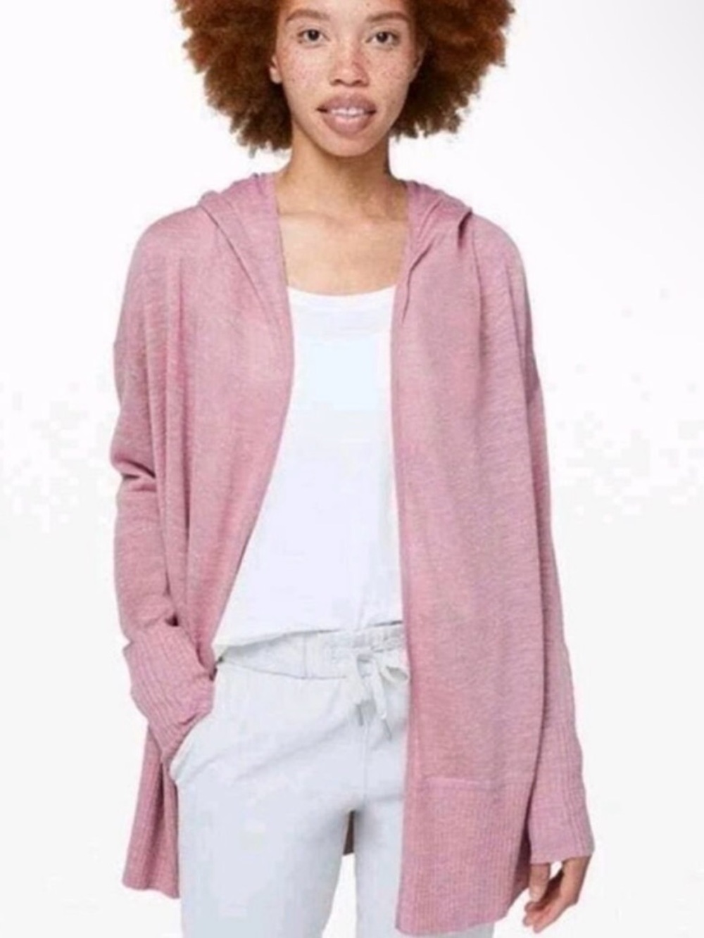 Lululemon Calm and Collected Wrap hoodie mauve pink M